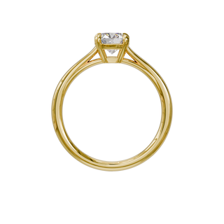Bague Classique coussin, diamant de synthèse de 1 carat, or jaune 18 carats recyclé, vue de face