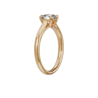 Bague Classique coussin, diamant de synthèse de 1 carat, or rose 18 carats recyclé, vue de trois quarts
