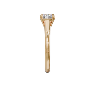 Bague Classique coussin, diamant de synthèse de 1 carat, or rose 18 carats recyclé, vue de profil