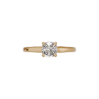 Bague Classique coussin, diamant de synthèse de 1 carat, or rose 18 carats recyclé, vue de dessus