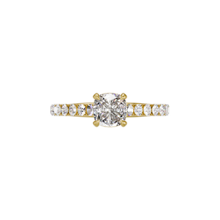 Bague Classique sertie coussin, diamant de synthèse de 1 carat, or jaune 18 carats recyclé, vue de dessus