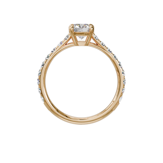 Bague Classique sertie coussin, diamant de synthèse de 1 carat, or rose 18 carats recyclé, vue de face