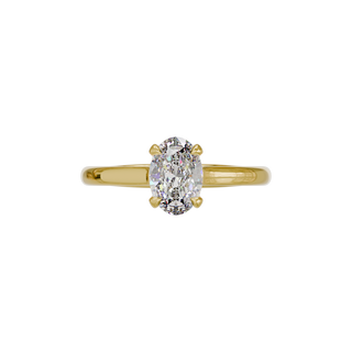 Oval Classique ring, 1-carat lab-grown diamond, recycled 18-carat yellow gold, top view