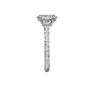 Bague Classique sertie ovale, diamant de synthèse de 1 carat, or blanc 18 carats recyclé, vue de profil