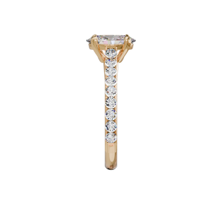 Bague Classique sertie ovale, diamant de synthèse de 1 carat, or rose 18 carats recyclé, vue de profil