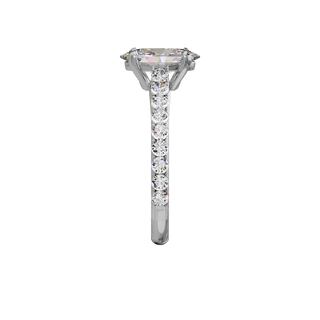 Oval Classique Set ring, 1.5-carat lab-grown diamond, recycled 18-carat white gold, side view