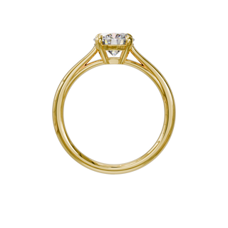 Bague Classique ronde, diamant de synthèse de 1 carat, or jaune 18 carats recyclé, vue de face