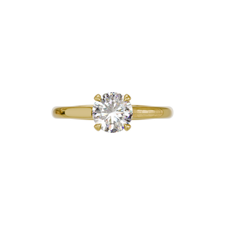 Round Classique ring, 1-carat lab-grown diamond, recycled 18-carat yellow gold, top view