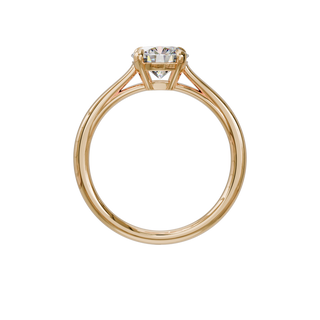 Bague Classique ronde, diamant de synthèse de 1 carat, or rose 18 carats recyclé, vue de face