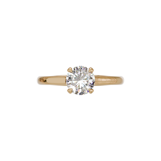 Round Classique ring, 1-carat lab-grown diamond, recycled 18-carat rose gold, top view