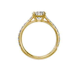 Round Classique Set ring, 1-carat lab-grown diamond, recycled 18-carat yellow gold, front view