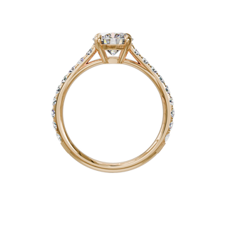 Round Classique Set ring, 1-carat lab-grown diamond, recycled 18-carat rose gold, front view