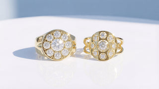 Daisy and Daisy Light Collection, signet jewellery in diamonds and 18-carat recycled gold