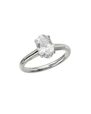 Bague Classique Ovale Or Blanc - Origine & Co