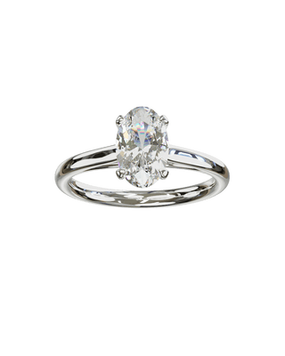 Bague Classique Ovale Or Blanc - Origine & Co