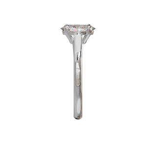 Bague Classique ovale, diamant de synthèse de 1 carat, or blanc 18 carats recyclé, vue de profil