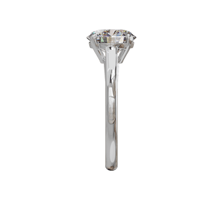 Round Classique ring, 2-carat lab-grown diamond, recycled 18-carat white gold, side view