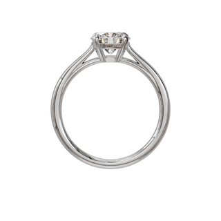 Bague Classique ronde, diamant de synthèse de 1 carat, or blanc 18 carats recyclé, vue de face