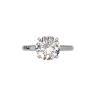 Round Classique ring, 3-carat lab-grown diamond, recycled 18-carat white gold, top view