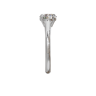Round Classique ring, 1-carat lab-grown diamond, recycled 18-carat white gold, side view