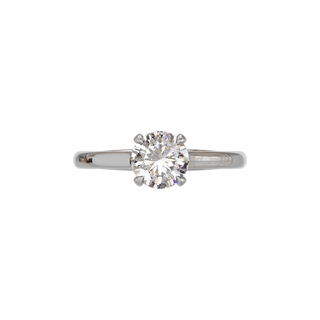 Round Classique ring, 1-carat lab-grown diamond, recycled 18-carat white gold, top view