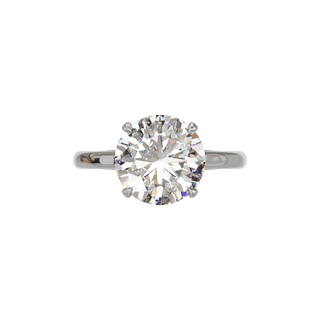 Round Classique ring, 4-carat lab-grown diamond, recycled 18-carat white gold, top view