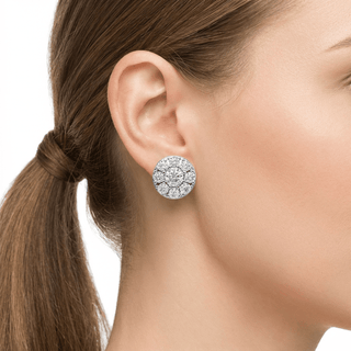 Boucles d'Oreilles Daisy Or Blanc - Origine & Co