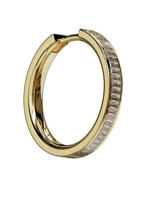 Les Créoles Essentiels Diamants Baguette, 20mm, Or Jaune - Origine Paris